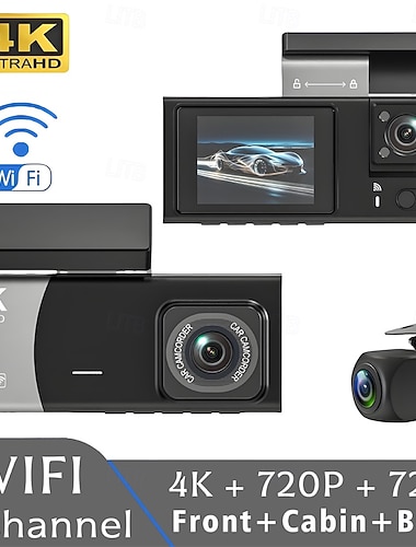  1080p Nytt Design / med bakkamera Bil DVR 170 grader Bred vinkel 2 tommers IPS Dash Cam med Bevegelsessensor / Loop-opptak / Vanntett Bilopptaker