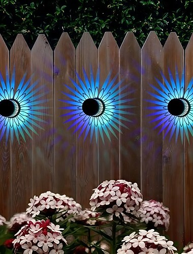  2/4 stk. solcelledrevet smijernsprojeksjonsvegglampe utendørs hagelampe ferievilla hagegjerde port veranda trappetrinn plen landskapsdekorasjon