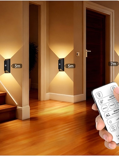  1 Stück 2 Stück Bewegungsmelder-Wandleuchten, USB-wiederaufladbar, kabellos, LED-Wandlampen, magnetisch, 3 Farben, dimmbar, für den Innen- und Außenbereich, Garten, Veranda