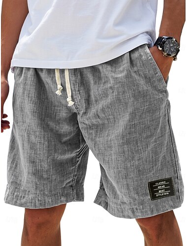  Homme Shorts Shorts d'été Shorts de plage Short décontracté Cordon de serrage Taille Élastique Simple Couleur Unie Confort Léger Longueur Genou Quotidien Extérieur Vêtements de rue Mode Rétro Vintage