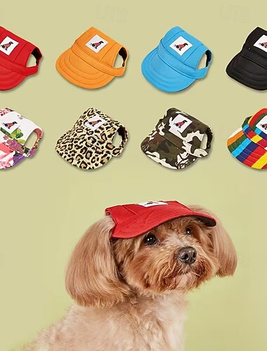  Casquette de baseball camouflage pour golden retrievers, corgis et caniches, tailles S, M et L, sangle ajustable, oreilles ouvertes, protection UV