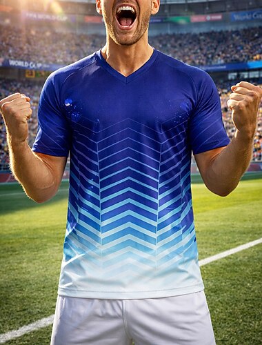  Unisex Francia Calcio estivo Partita globale Maglioni Maglia da corsa Estate Blocco di colore Manica Corta UPF 50 Asciugatura Rapida Traspirante Casuale Corsa Jogging Fitness Blu abbigliamento