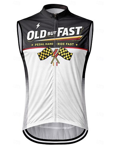  Herren Fahrradweste Radtrikot Lustig Bedruckt Ärmellos Fahhrad Weste / Gilet Trikot Weste mit 3 Gesäßtaschen Schnelltrocknend Rückentasche Feuchtigkeitsableitend Atmungsaktiv Sport Grau Bekleidung