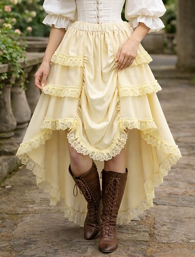  Retro Vintage Medieval Renascentista Saia Senhora Mulher nobre Fantasia Mulheres Fantasia Dia Das Bruxas Carnaval feira renascentista LARP Adulto Saia