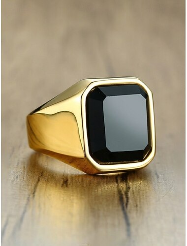  Herrenring im Boho-Stil aus Edelstahl mit Naturstein, Statement-Siegelring in verschiedenen Größen für den Alltag, Strandurlaub und Resort-Look