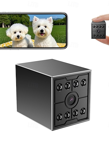  Mini wifi-camera draadloos, 1080p, kleine beveiligingscamera/babyfoon met nachtzicht &Bewegingsdetectie, draagbare babyfoon voor huisdieren voor thuis of op kantoor, binnencamera voor iOS &Android