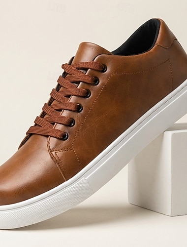  Scarpe da ginnastica casual da uomo marroni con lacci, minimaliste, basse, comode per camminare tutti i giorni, per viaggiare, per gli spostamenti quotidiani, per il fine settimana, per il tempo libero all'aperto e per uno stile smart casual.