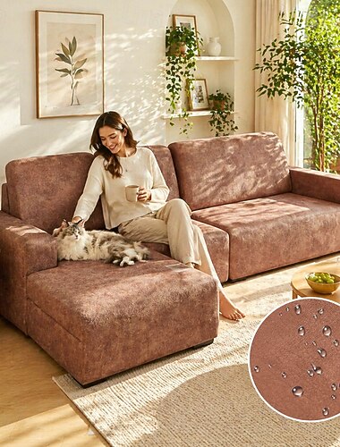 pu läder soffa soffa kudde överdrag vattentätt elastiskt sofföverdrag loveseat soffa möbelskydd för vardagsrum