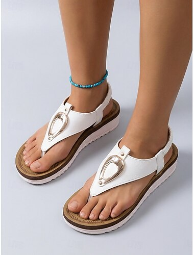  Witte teenslippers voor dames – comfortabele, casual teenslippers met elastische hielband voor de zomer, op reis en dagelijks gebruik.