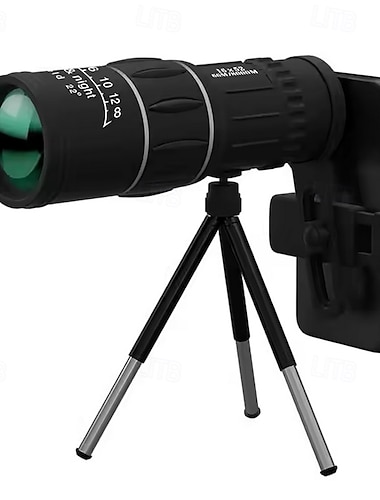  Télescope monoculaire haute puissance 16x52 avec adaptateur pour smartphone &trépied, monoculaire à prisme BAK4 étanche HD pour adultes, vision nocturne pour l'observation des oiseaux, la chasse, la