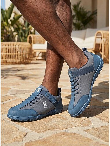 Per uomo Sportivo Casual Resort all'aperto Pelle PU Tela Caldo Antiscivolo Traspirante Allacciatura Nero Blu Cachi Estate Primavera Tutte le stagioni