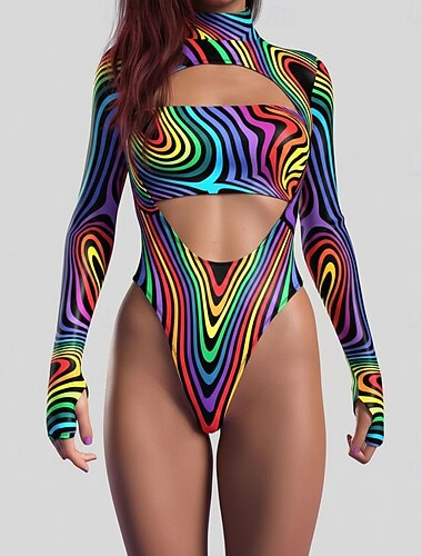  combinaison Impression Femmes Mode Cosplay Déguisement Sexy 3D Costume pour Plage Festival de Musique Soirée Mascarade Adulte