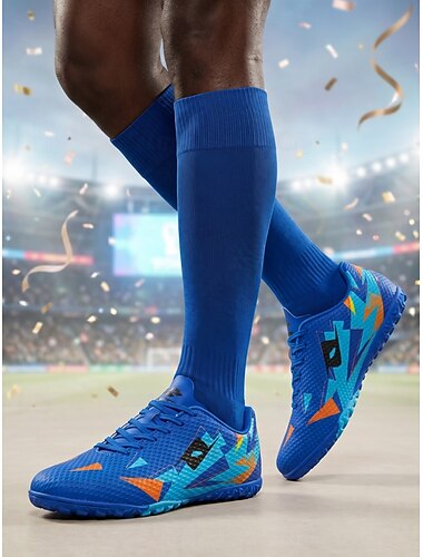  Lichte, lichtgewicht, veterschoenen voor heren, ademende, antislip voetbalsneakers in wedstrijdstijl, ideaal voor trainingen, wedstrijden en fanbijeenkomsten.