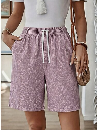  Dames korte broek Chinese Korte broek 100% Katoen Vakantie Basic Knielengte Middelhoge taille Comfort Inelastisch Dagelijks Vakantie Formeel Lente Grasgroen Zwart Rode roos Koffie Zomer Lente Herfst