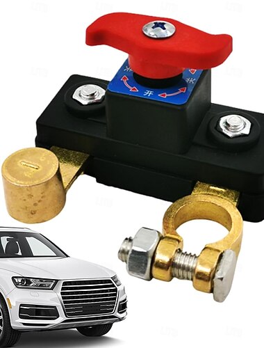  autó akkumulátor-leválasztó kapcsoló, állítható akkumulátor-leválasztó kapcsoló tiszta réz stabil sebességváltó, leválasztó kapcsoló autóhoz, teherautóhoz, hajóhoz 12v 24v