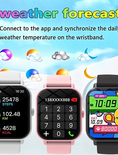  Reloj inteligente para hombre y mujer (realizar/responder llamadas), monitor de actividad física con fondo de pantalla personalizado, monitor de frecuencia cardíaca y sueño, pronóstico del tiempo,