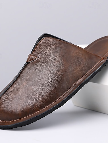  Mocassins pour hommes en similicuir marron, chaussures confortables, légères et décontractées au quotidien