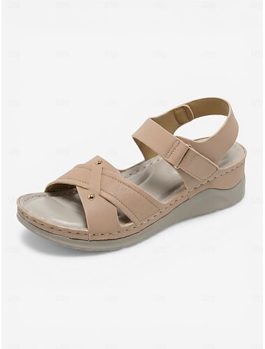  صنادل نسائية سوداء داعمة لقوس القدم - صنادل مريحة بتصميم بسيط مع حزام قابل للتعديل، أحذية مبطنة وخفيفة الوزن لراحة تدوم طوال اليوم، للمشي &ملابس يومية