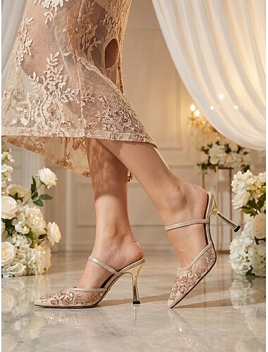  Mocassini da donna con lacci dorati – décolleté a punta ricamate, modello slip-on, ideali per cocktail party ed eventi serali. &elegante serata fuori