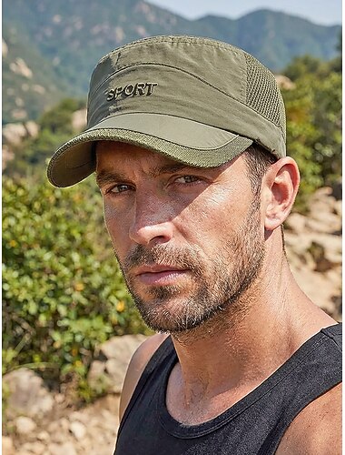  Ademende mesh polyester pet voor heren, verstelbare pasvorm, verkrijgbaar in meerdere kleuren, lichtgewicht sportpet voor buitenactiviteiten, perfect voor strandvakanties, wandelen en dagelijks