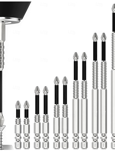  12-teiliges K5-Hochmagnet-Bohrerset, Hochmagnet-Schraubendreher-Bohrer, magnetisches Hochleistungs-Schraubendreher-Bohrerset, rutschfestes magnetisches Elektroschrauber-Set, 50, 65, 75, 100, 120, 150