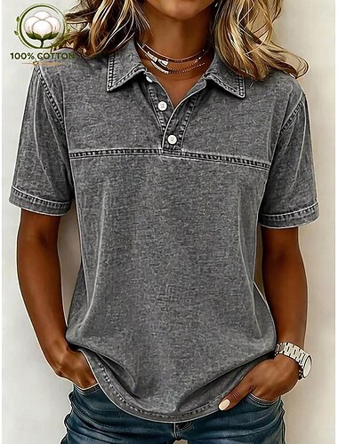  نسائي قميص هينلي غسيل حمضي غسيل عتيق لون الصلبة عتيق موضة أنيق كم قصير قبعة القميص قمصان عادية فضفاض شاطئ أزرق أصفر وردي بلاشيهغ أرجواني برتقالي الصيف الربيع