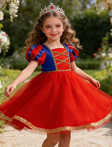  Princesse Costume Film Mignon Rétro Vintage Tutu for Fille Enfants Journée des enfants Semaine du livre Quotidien Performance Anniversaire