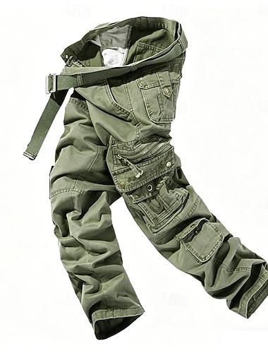  Herre Militærbukser Bukser Taktiske bukser Arbeidsbukser Turbukser Multi lomme Klapplomme عادي Komfort Anvendelig Daglig utendørs Ferie Gatemote Stilfull Svart Militærgrønn Uelastisk