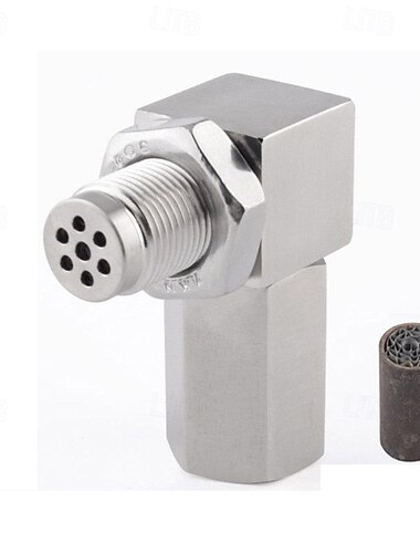 entretoise de sonde lambda avec mini-catalyseur M18 x 1,5, 45 &Bouchon de sonde lambda à 90°, éliminateur de voyant moteur, coude d'échappement en acier inoxydable