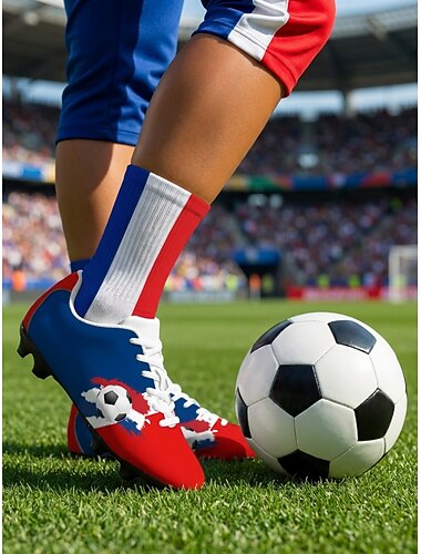  Scarpe da calcio da donna olandesi - scarpe da calcio stampate, calzature da esterno stile tifoso per allenamento, partite, sport &abbigliamento casual