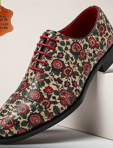  Herre Uttalelse Klassisk Bryllup Lær Italiensk fullkornet kuskinn Sklisikker Snøring Regnbue Sommer Vår