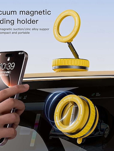  telefonholder bilstativfeste magnetisk telefonholder bilstøvsuger, 360 sugekopp mobiltelefonholderstativ, kompatibel med iPhone 17 6 pro max, Android, håndfri Tesla Model 3 tilbehør