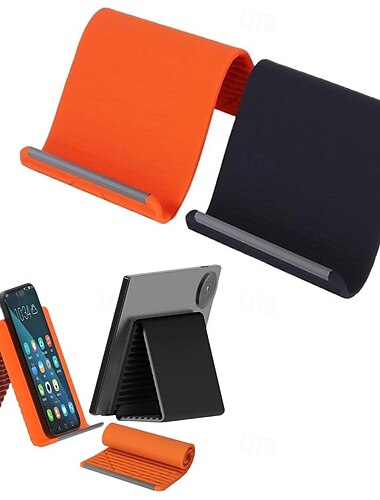  Support de téléphone en silicone avec structure en aluminium, support flexible et pliable, adaptable à toutes les formes, support multi-angles réglable pour téléphones portables et tablettes. &petits