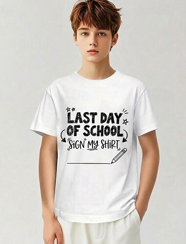  100% katoen Kinderen Jongens Zwart Wit Grafisch Brief T-shirt Blouse Strakke ronde hals Korte mouw Buiten Dagelijks gebruik Modieus Streetwear Ontwerper Opdrukken Zomer