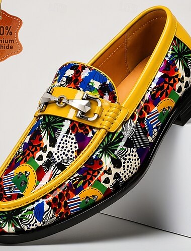  Férfi Divat Esküvő Üdülőhelyi esték Bőr Kényelmes Csúszásmentes Bebújós Szivárvány Nyár Tavasz Ősz