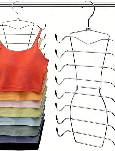  1/2 pezzi appendiabiti in metallo pieghevole a 8 strati, appendiabiti multistrato per pantaloni, organizer per biancheria intima resistente, pieghevole, essenziale per i dormitori universitari &Uso