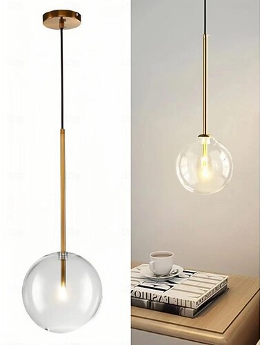  Kronleuchter aus mundgeblasenem Glas in Blasenform, gold-schwarz, klar, gerippt, für Schlafzimmer, Wohnzimmer, Eingangsbereich, Badezimmer
