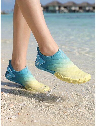  Chaussures aquatiques jaunes dégradées pour femmes, à séchage rapide, antidérapantes et minimalistes, légères et respirantes, idéales pour la randonnée et les vacances à la plage. &sports nautiques