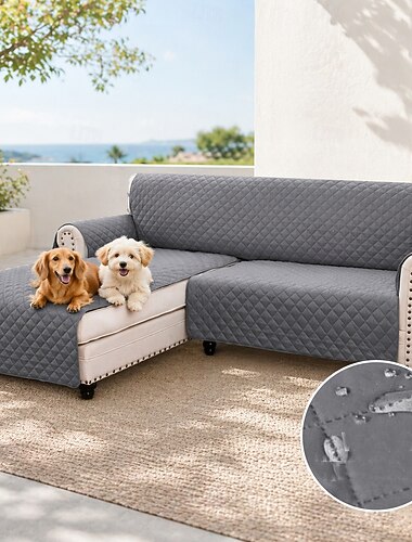  Sofa Schonbezug L-Form Sofabezug Schnittsofabezug Chaiselongue Schonbezug Wendesofabezug Möbelschutzbezug für Haustiere Kinder Kinder Hund Katze