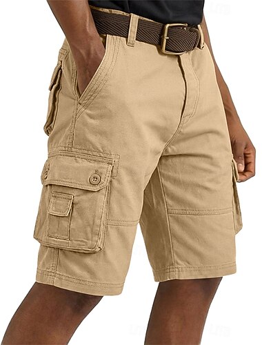  Herren Cargo-Shorts Shorts Freizeitshorts Mehrere Taschen Rein Einfach Bügelfrei Atmungsaktiv Knielang Täglich Outdoor Laufen Sport Mode Khaki Cachi scuro Unelastisch