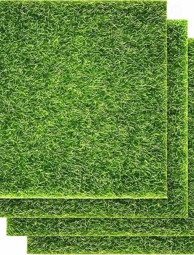  4 pakjes nepgrasdecoratie voor knutselprojecten, 15 x 15 cm kunstmos voor een miniatuurtuin, accessoires voor poppenhuizen, diorama-benodigdheden, doe-het-zelf decoratie