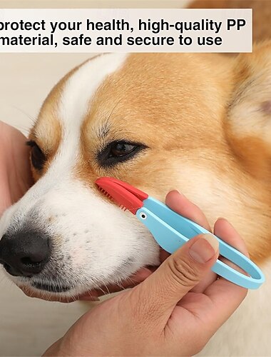  Grzebień do oczu dla psa, silikonowa główka szczotki, grzebień do usuwania plam łzowych ze zwierzętami i antypoślizgową rączką - miękki grzebień dla zwierząt, elastyczna szczotka do czyszczenia oczu,