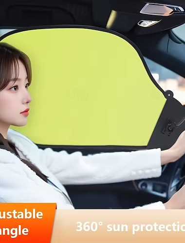  360° draaibare zonneklep voor zijruiten van de auto, verstelbare zonneklep met flexibele zuignapbevestiging, blokkeert UV-straling. &Zonlichtbescherming voor bestuurder en passagier, universeel voor