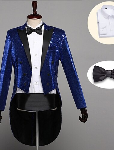  عتيق / معتق ديسكو الثمانينات 燕尾服 بذلات وسترات رئيس خدم يرتدي بذلة ديسكو ترتر ملابس تنكرية رجالي حفلة تنكرية حفل / مساء فخر موكب شهر الفخر للبالغين معطف