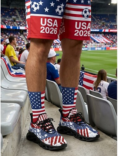  scarpe da ginnastica patriottiche da uomo con bandiera americana – scarpe sportive traspiranti e leggere per tifosi di calcio, palestra e viaggi &abbigliamento quotidiano