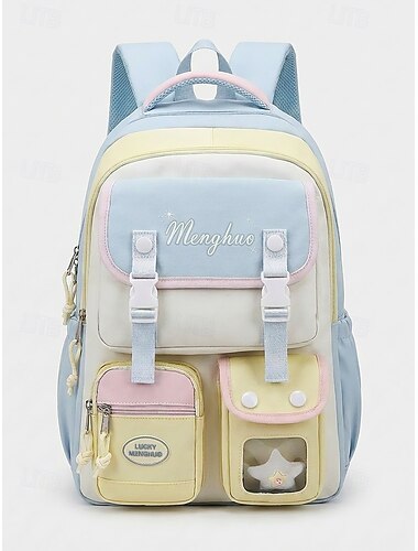  Kawaii schoolrugzak voor tienermeisjes, ruime pastelkleurige schooltas met meerdere vakken voor de middelbare school, op reis en de start van het schooljaar.
