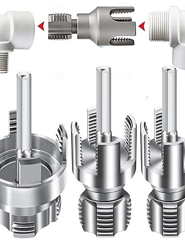  3個入り破損した水道管抜き取り器、1/2インチ、3/4インチ、1インチの破損したネジ抜き取りセット（1/4インチ六角シャンク付き）、蛇口バルブ用の汎用配管取り外しツール、頑丈な炭素鋼パイプ抜き取り器