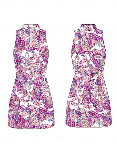  Damen Golfkleid Rosa Ärmellos Kleid Damen-Golfkleidung, Kleidung, Outfits, Kleidung