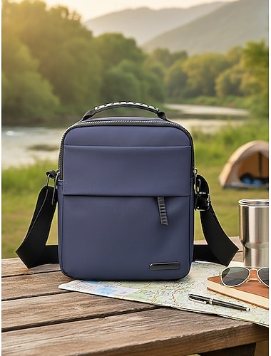  Мужская полиэстеровая сумка через плечо, разноцветная сумка на плечо с регулируемым ремешком, повседневная дорожная сумка для активного отдыха, спорта, походов, кемпинга и поездок на выходные.