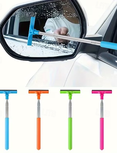  Set di 4 tergicristalli per specchietti retrovisori auto, tergicristalli retrattili per specchietti laterali, mini tergicristalli telescopici per rimuovere la nebbia e l'appannamento nei giorni di